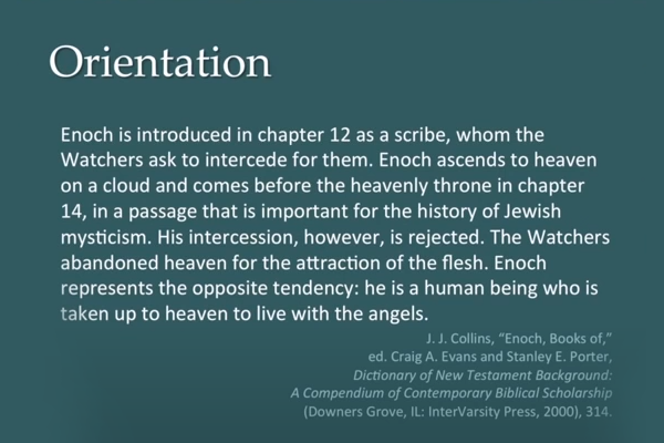 Orientation to Enoch1